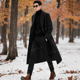 男士 秋冬中青年单排扣商务大衣过膝超长保暖战壕英伦韩版 羊毛外套