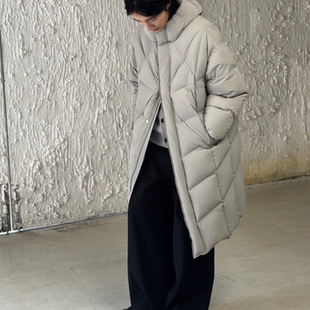 冬季极寒高充绒量90%白鹅绒羽绒服男大长款过膝连帽加厚面包服