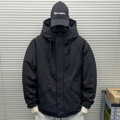 高品质羽绒服男连帽2025冬季新款潮流加厚保暖工装冲锋衣防寒外套