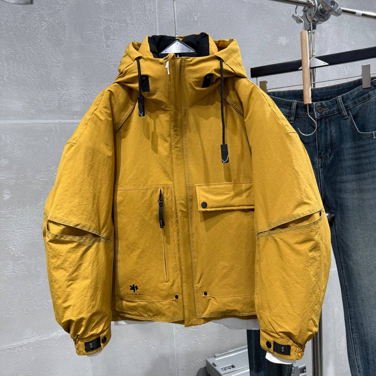 男士连帽冬季羽绒服加厚宽松保暖防寒冲锋衣痞帅90绒防风工装上衣