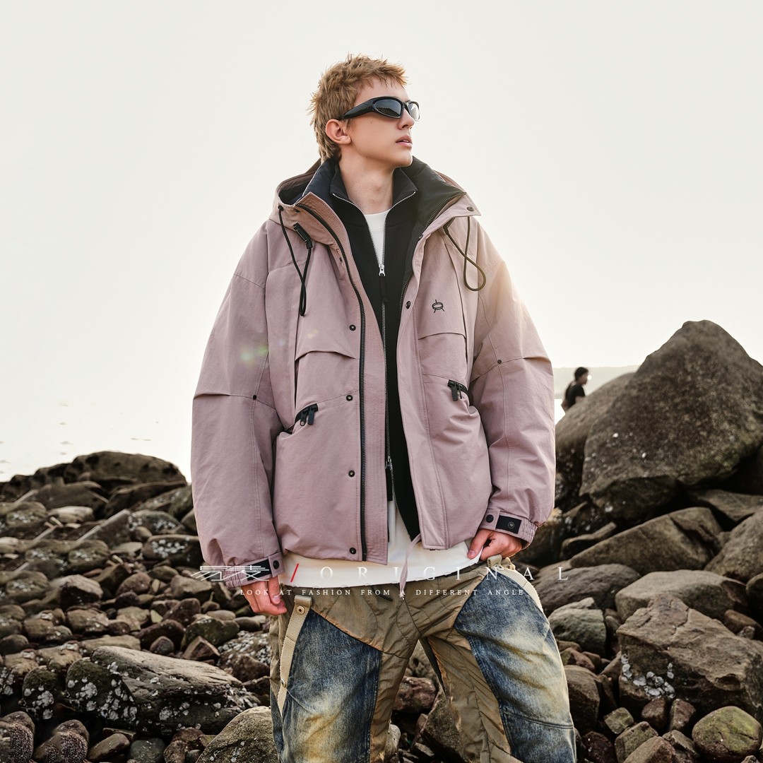 易麦2025冬季原创城市轻户外休闲工装白鸭绒羽绒服男女同款