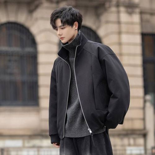 防寒立领羽绒服男士短款冬季加厚2025新款宽松保暖90白鸭绒外套潮