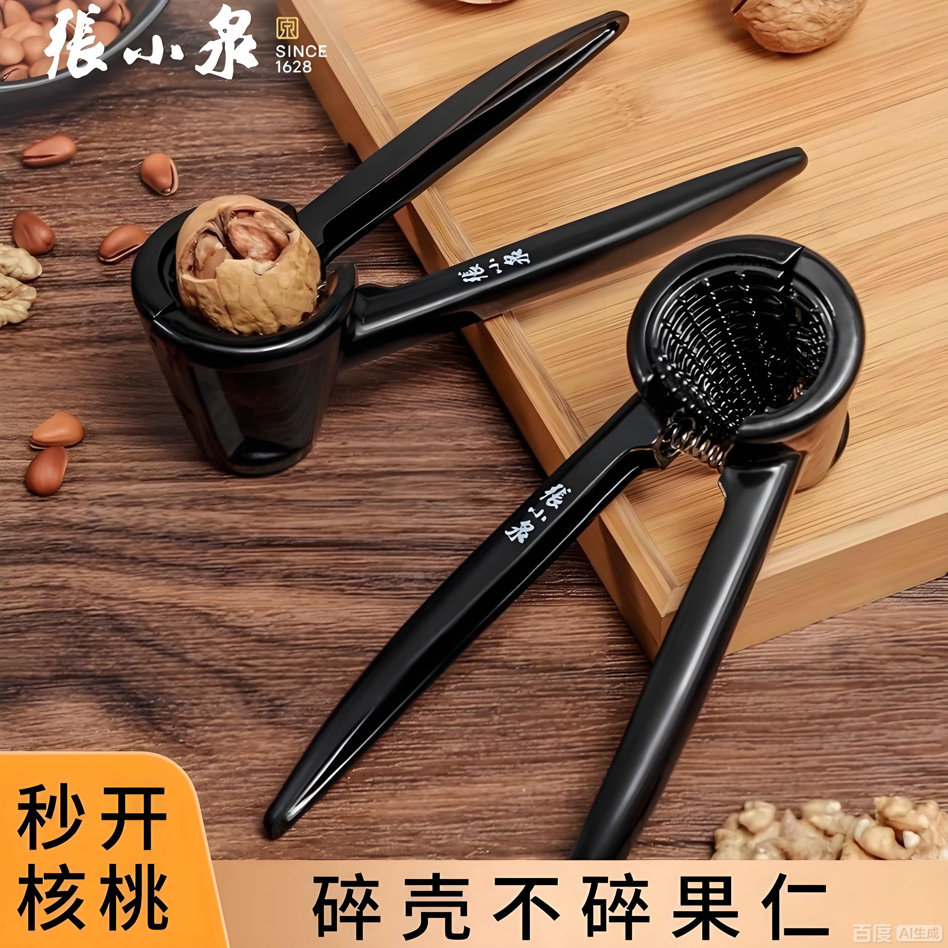 张小泉核桃夹子家用多功能高端加厚漏斗式坚果山核桃开剥壳钳神器
