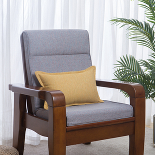 麻布实木红木沙发坐垫带靠背高密度海绵加厚简约现代四季通用防滑