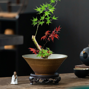 复古剑山花插花器中式 饰品摆件 花盆家用客厅素雅桌面陶瓷小号装