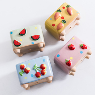 肉肉小盆卡通水果创意个性 清仓 长方形简约多肉花盆陶瓷组合特价