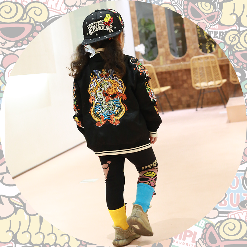 黑超奶嘴 hysteric重磅刺绣真丝棒球服龙袍外套 春秋百搭开衫