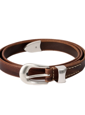 UPUP STREET 25SS 匕首银扣复古棕色做旧纯牛皮腰带皮带男女同款