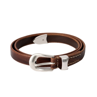 匕首银扣复古棕色做旧纯牛皮腰带皮带男女同款 25SS STREET UPUP