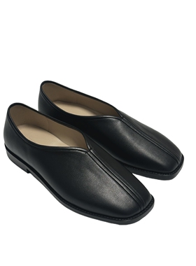 UPUP STREET 方头羊皮僧侣鞋真皮一脚蹬薄底平底日常通勤男女同款