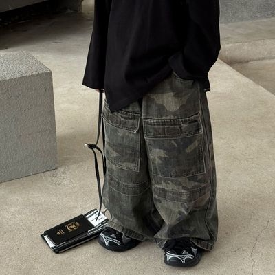 男童美式迷彩长裤设计感休闲裤潮