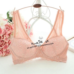 无钢圈聚拢夏季新品出口韩国原单蕾丝上托舒适性感文胸内衣胸罩
