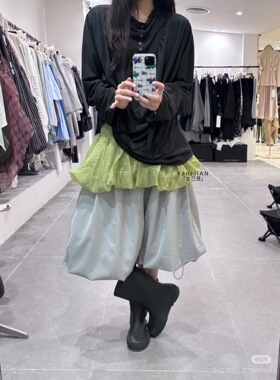 YAN 2026春季新款韩国高腰显瘦百搭不规则设计感半身裙女L1181