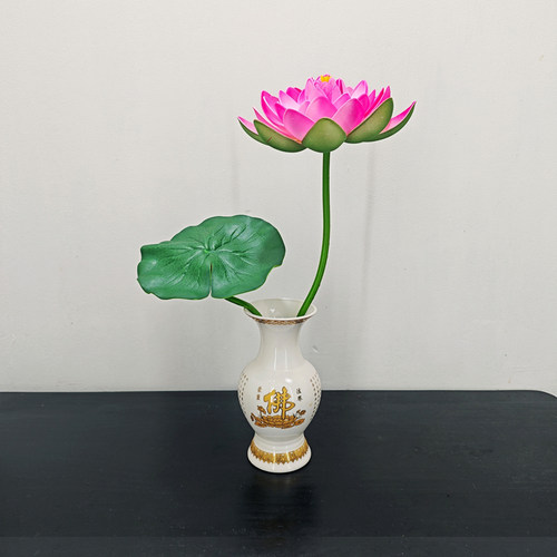 上品居仿真花塑料塑胶荷花假莲花佛前莲花供佛花供桌花假花