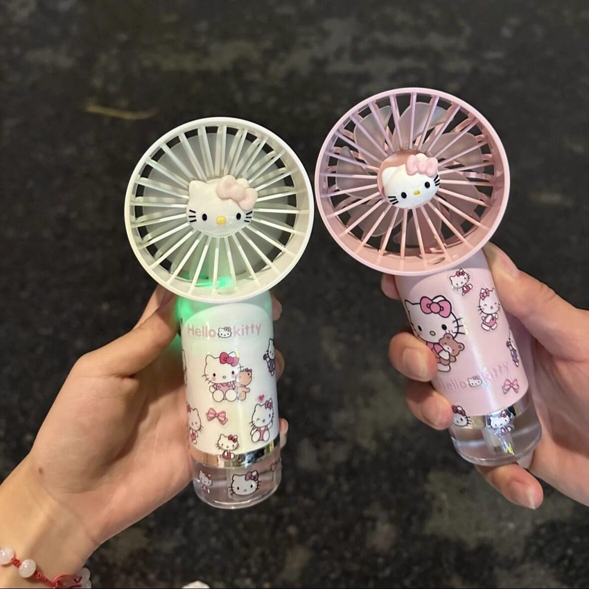 Kitty猫手持小风扇喷雾制冷新款便携桌面学生宿舍USB充电迷你风扇