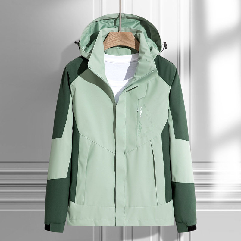 春秋薄款户外单层拼色冲锋衣同款防风防泼水登山服外套LO