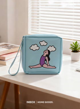 卡通可爱女生防水皮质杂物包姨妈卫生巾包口红零钱便携收纳小方包