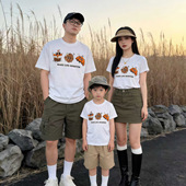 亲子装 卡通T恤休闲洋气母子母女装 2026夏装 一家三口短袖 新款 韩版