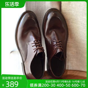 英伦复古手工马皮休闲皮鞋圆头真皮底商务正装鞋德比婚鞋大码男鞋