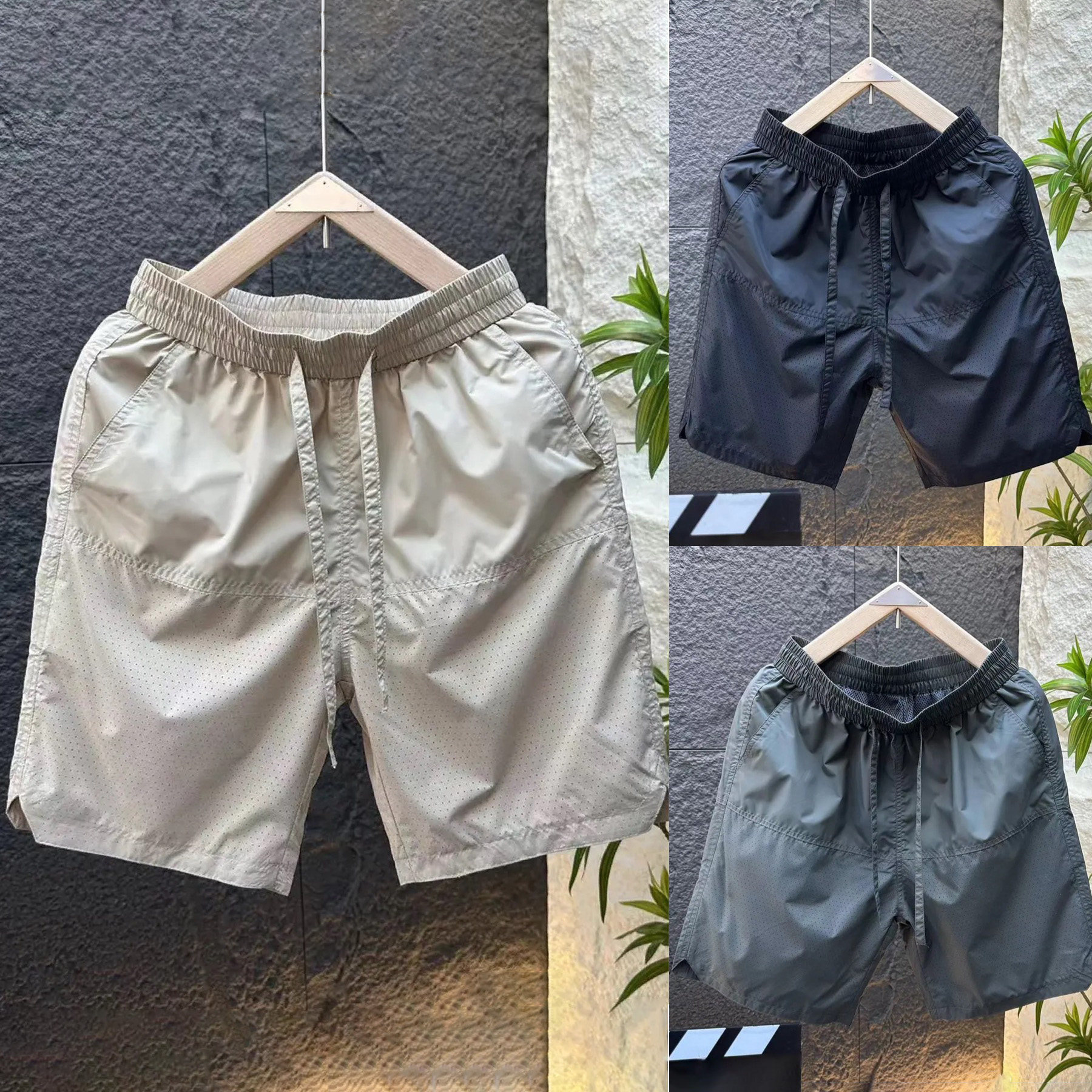 夏季薄款潮牌速干短裤男士青少年宽松百搭激光打孔透气冰丝五分裤,男装,短裤,淘宝优惠券,粉丝福利购,淘宝优惠卷