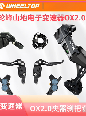 轮峰山地电子变速器OX2.0夹器刹把套装平把自行车7-14速无线电变