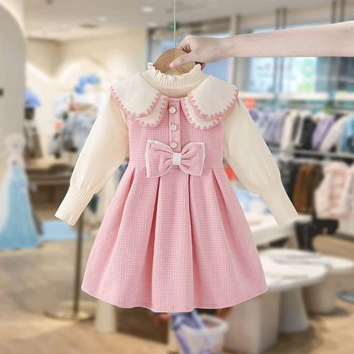 女中大童春秋少女风背心裙两件套