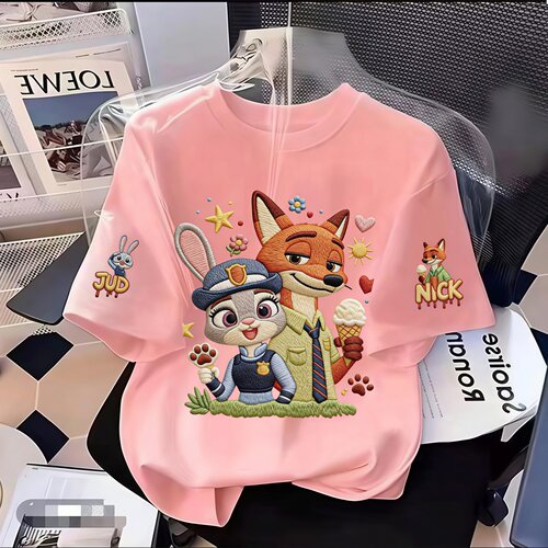 疯狂动物城儿童圆领纯棉短袖T恤