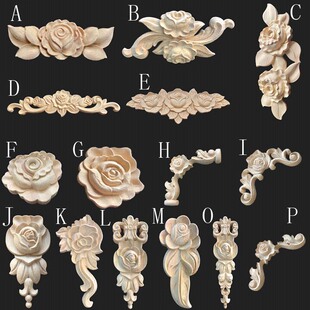 饰搭 饰柜子实木贴花装 东阳木雕贴花玫瑰花娃屋角花欧式 贴片家具装