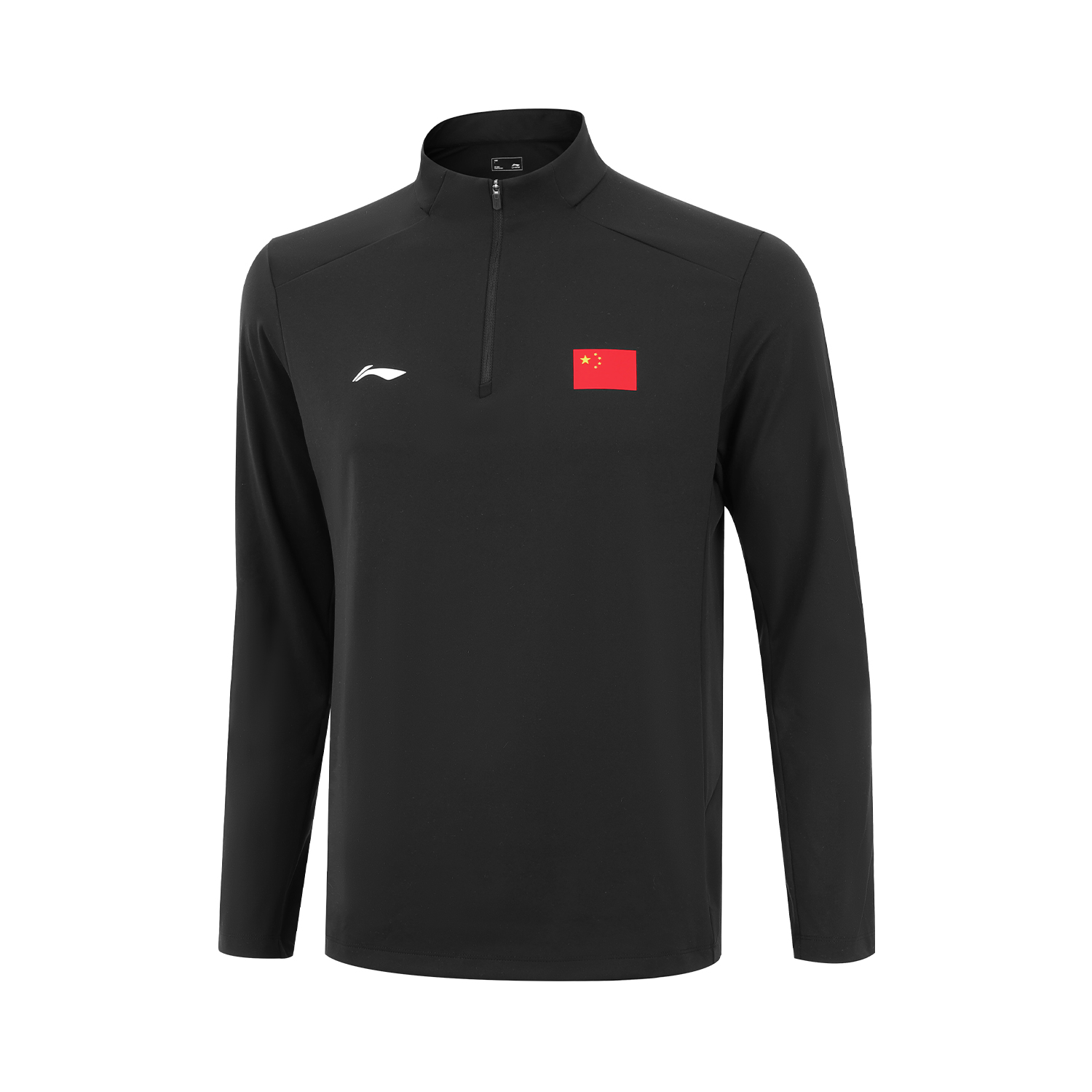 李宁团购男子国旗款长袖T恤荣耀系列半高领半拉链上衣ATLV405