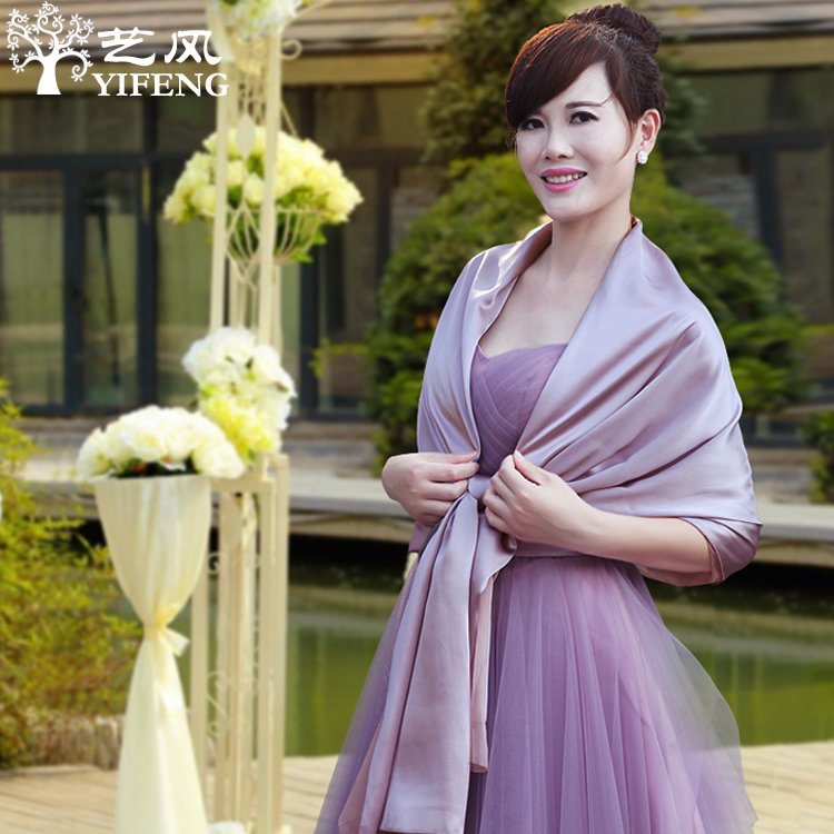 淡漠披肩伴娘双层围巾