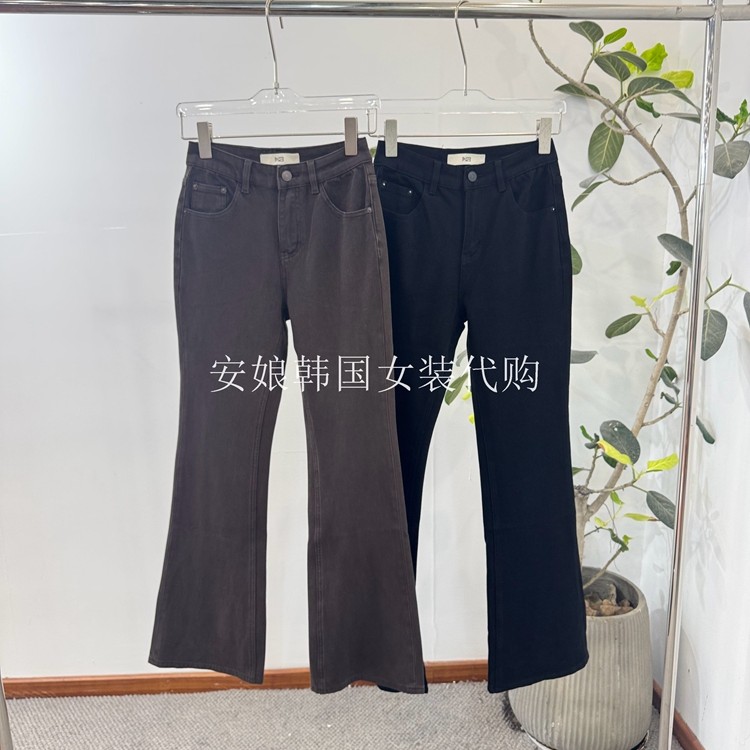 韩国代购2025秋季新款微喇牛仔裤