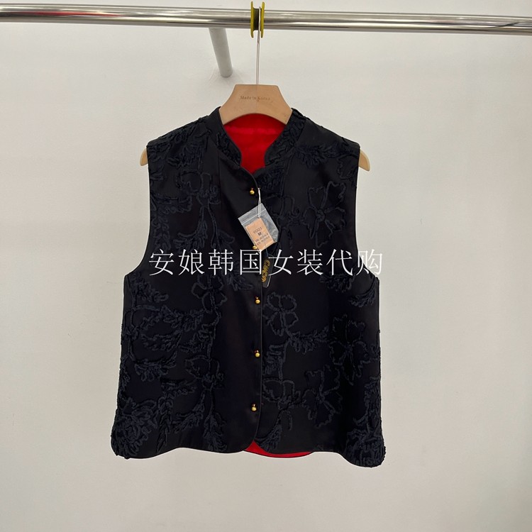 时尚V领两面穿无袖宽松马甲