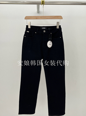 安娘韩国代购O.BETOR女装2025冬季新高腰直筒烟管加绒牛仔裤80920
