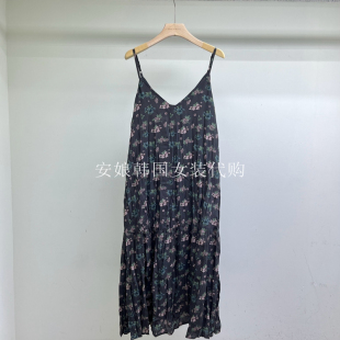 新款 安娘韩国代购 2025春季 VIEWY女装 碎花吊带中长连衣裙cu4006