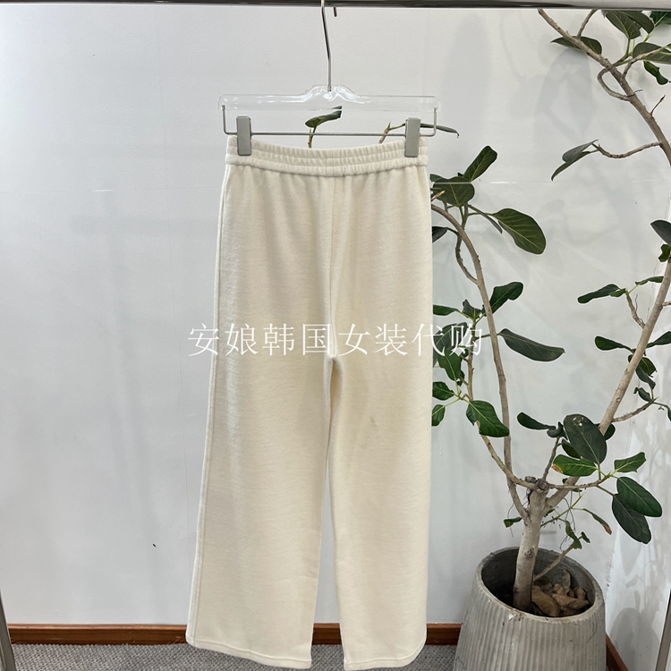 PH23松紧腰净色直筒休闲裤