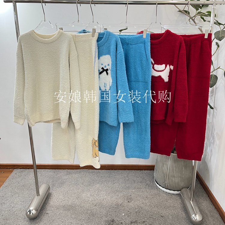 软绵绵绒加厚可外穿家居服套装