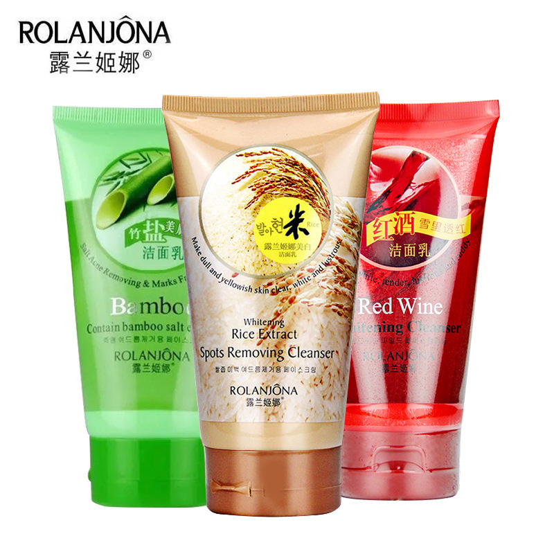 露兰姬娜洁面乳滋养米汁净皙竹盐补水美肌祛痘红酒洗面奶
