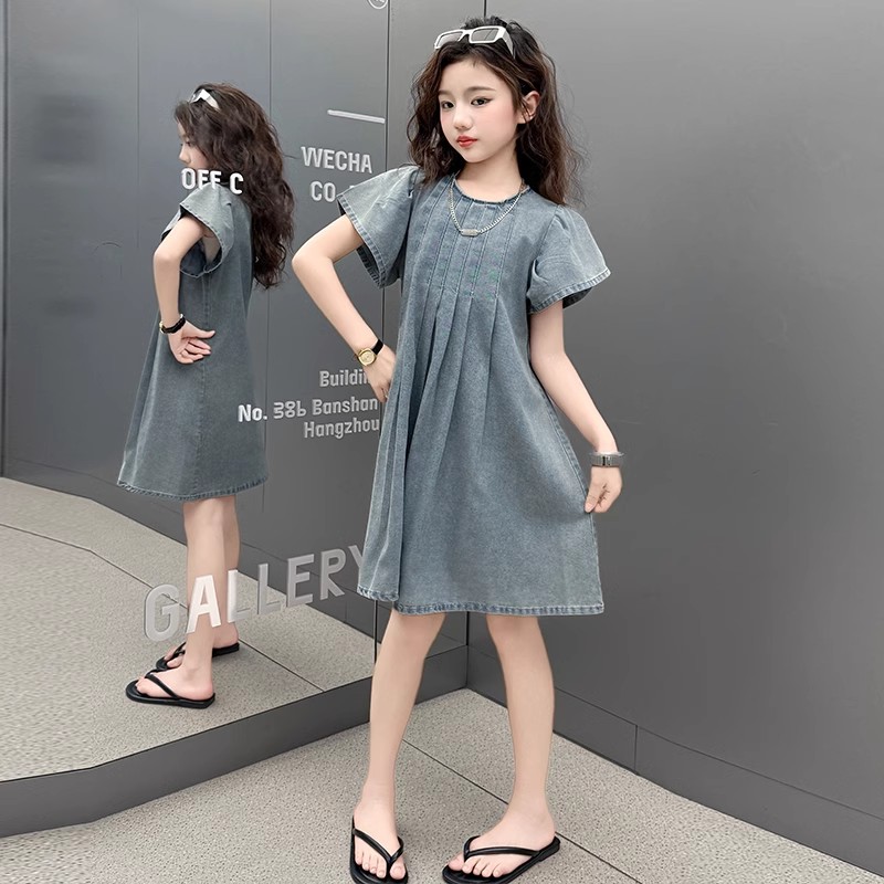 女童牛仔裙夏季2025新款儿童洋气韩版裙子女孩夏装薄款潮流连衣裙