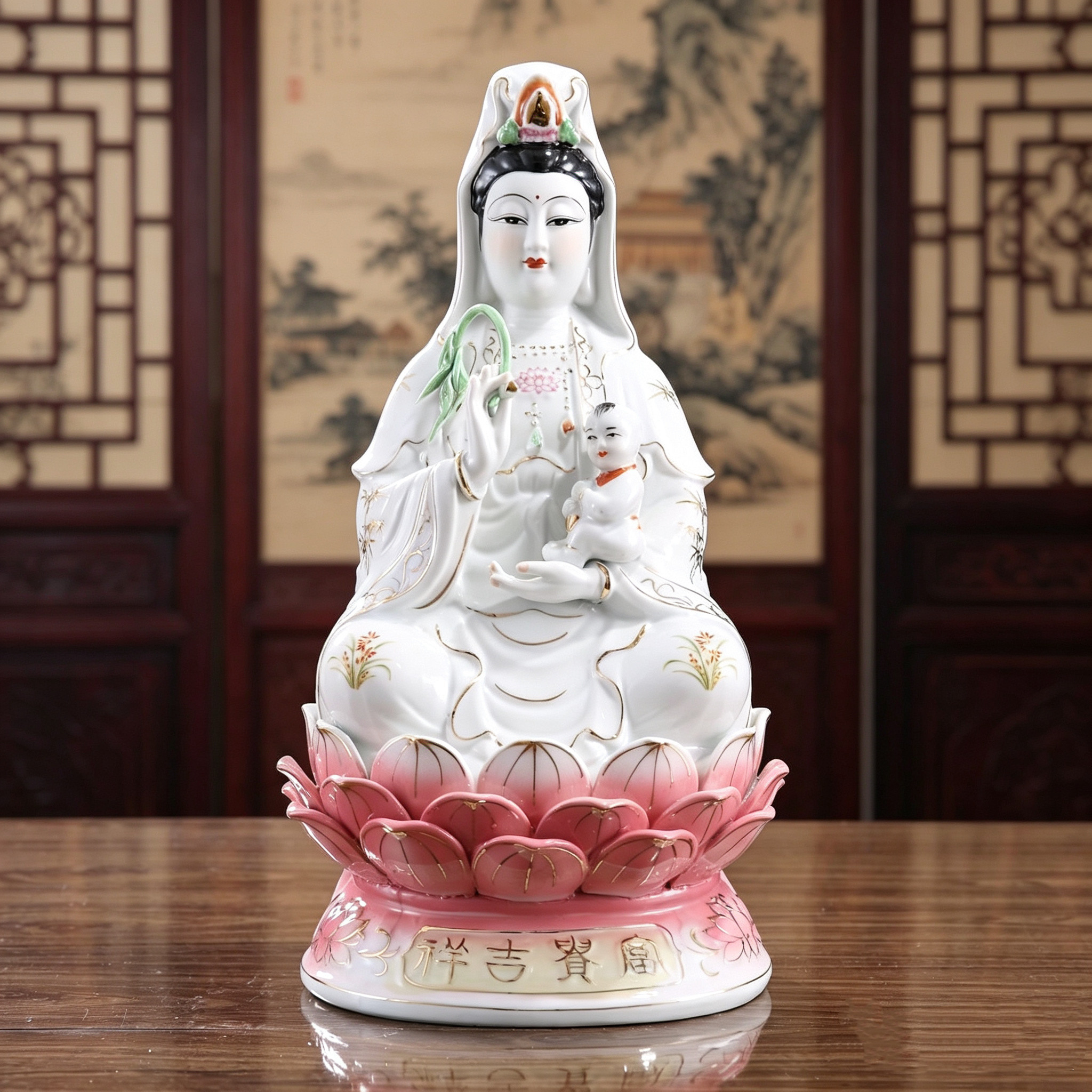 陶瓷送子观音佛像观世音菩萨神像包邮