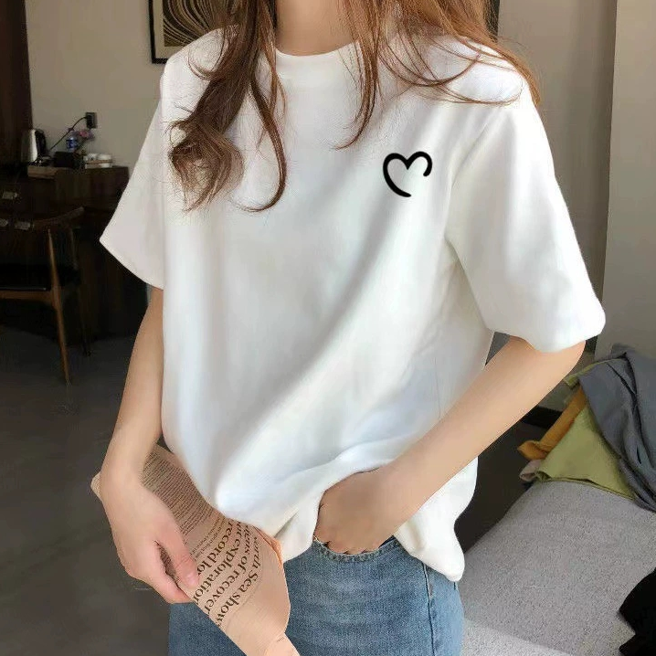 纯棉正肩短袖T恤女夏季显瘦上衣白色百搭女生潮韩版体恤
