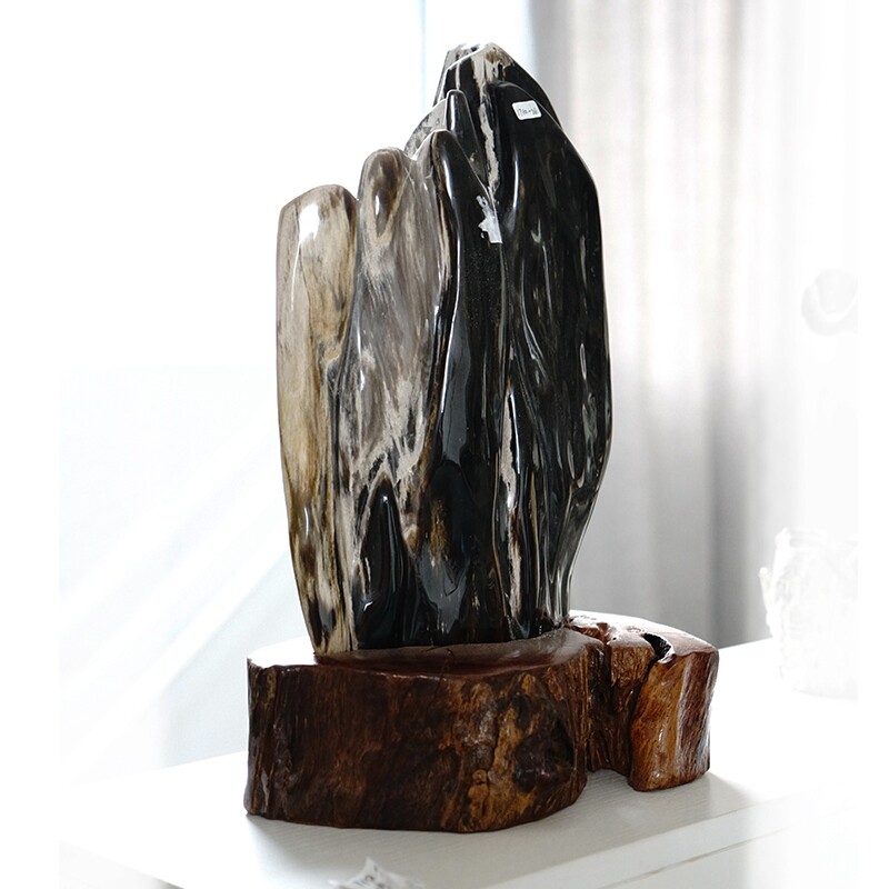 树化玉原石摆件天然木化石收藏客厅玄关样板房新中式软装饰品礼品