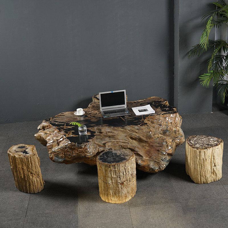 木化石大桌子天然 石台茶桌庭院花园户外别墅凉亭硅化木桌面复古,家居饰品,石雕,淘宝优惠券,粉丝福利购,淘宝优惠卷