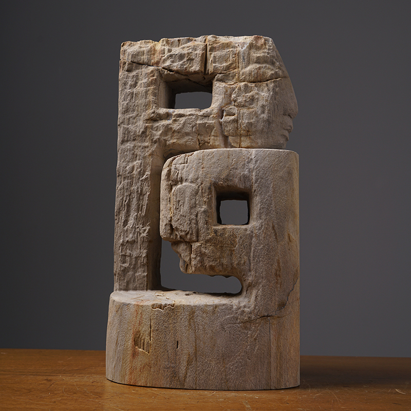 轻奢家居摆设桌面手工雕刻天然硅木化石抽象人物雕塑艺术摆件推荐