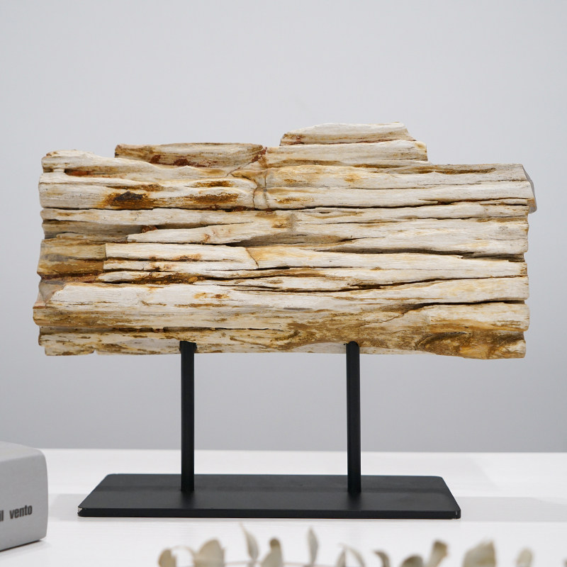 新中式创意装饰横柴玄关摆件孤品木化石 现代简约电视柜桌面摆设