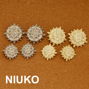 NIUKO 飾紐扣太陽雪花A鉆夢之眼藝術鈕扣DIY輔料 超精致高檔金屬裝