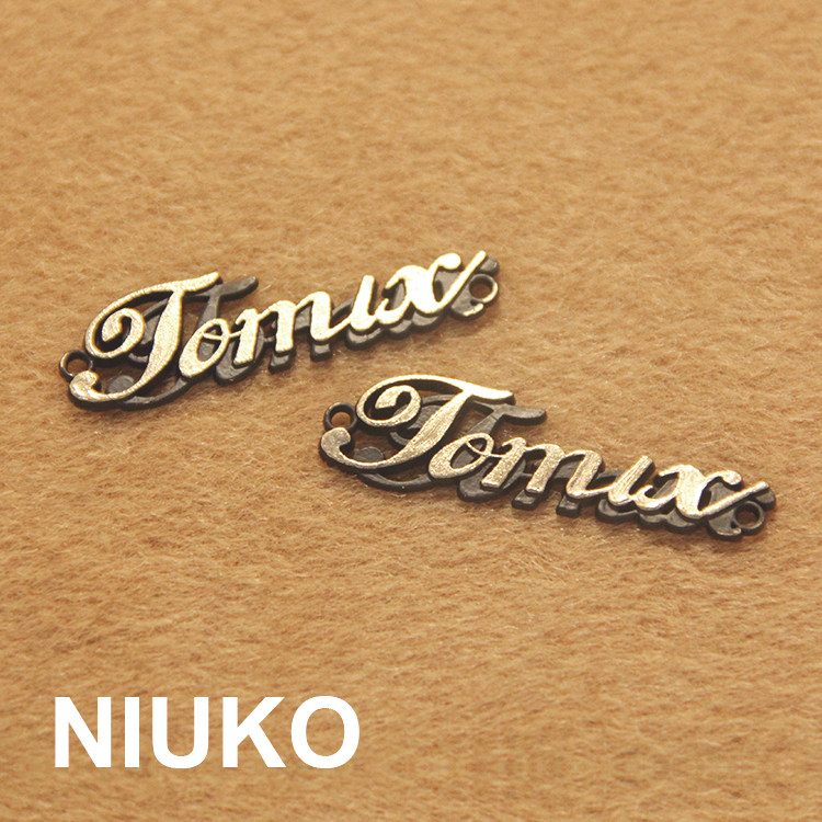 NIUKO 服饰设计辅料精致配件箱包饰 金色金属服装饰品手缝英文条
