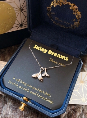 JUICY DREAMS轻奢设计美人鱼双鱼尾水晶前任三款925银 项链
