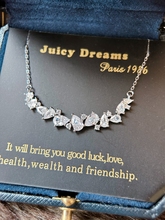 轻奢小众设计师JUICY DREAMS紫藤花枝纯银幸运许愿项链手链套