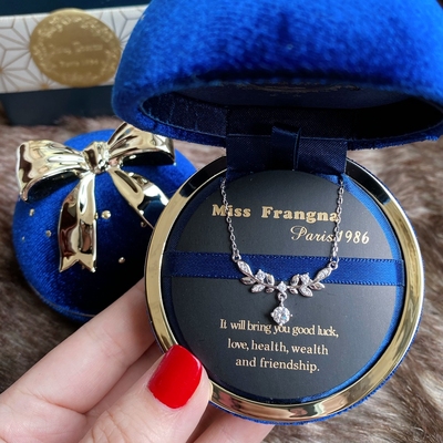 月桂花枝繁花莫桑钻纯银礼物项链