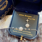 轻奢JUICY DREAMS复古水晶星球宇宙流星幸运星许愿成真银项链手链
